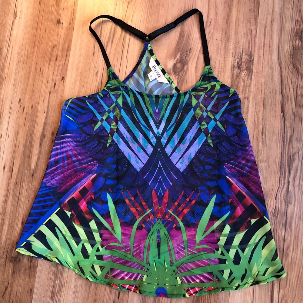 NEW Decree Tank Top Sleeveless Tropical XS Women’s